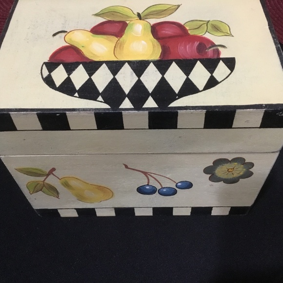 Lillian Vernon Recipe Wooden Box with subject/note cards NICE! - Picture 9 of 13